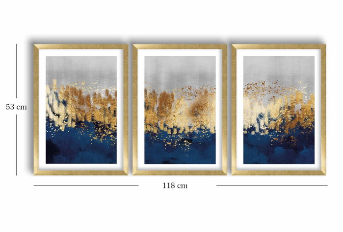 Wallity Cuadro Decorativo enmarcado en MDF (3 piezas) 38x53 cm